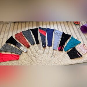 Bundle of 12 leggings / capri / shorts and 1 sport bra